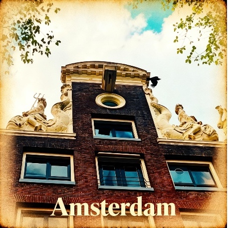 A gable of a canalside house.