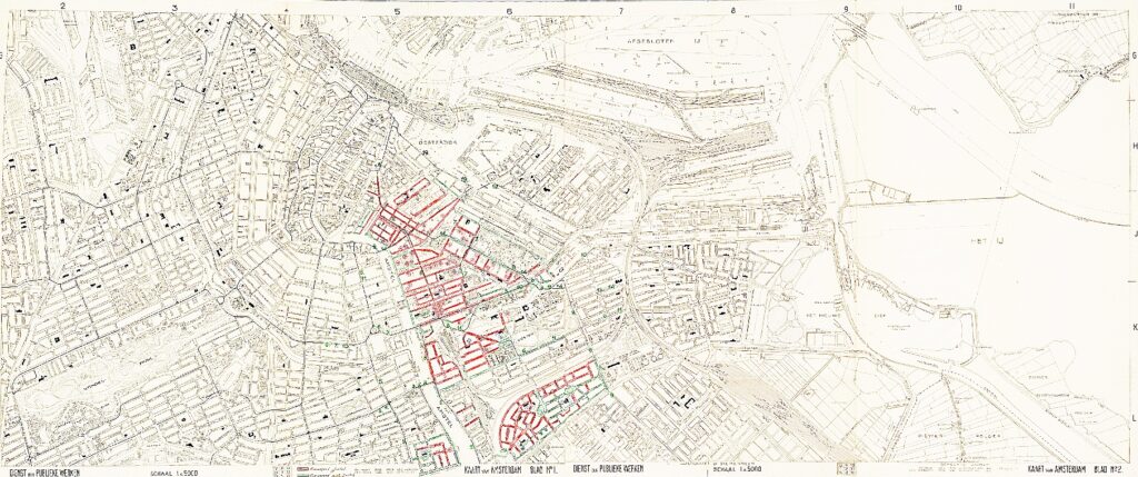 A WWII map of "mainly Jewish" neighhourhoods in Amsterdam